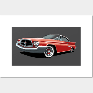 1960 chrysler 300f in Terracotta Posters and Art